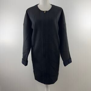 Ann Taylor heavyweight long oversized‎ full zip black cardigan